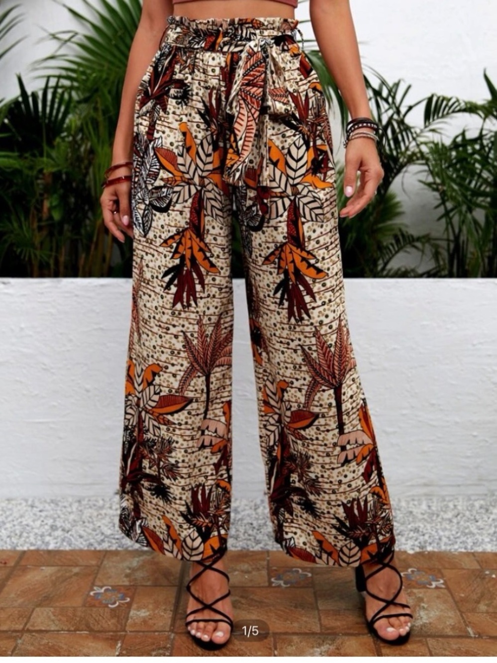 Boho Wide-Leg Printed Palazzos